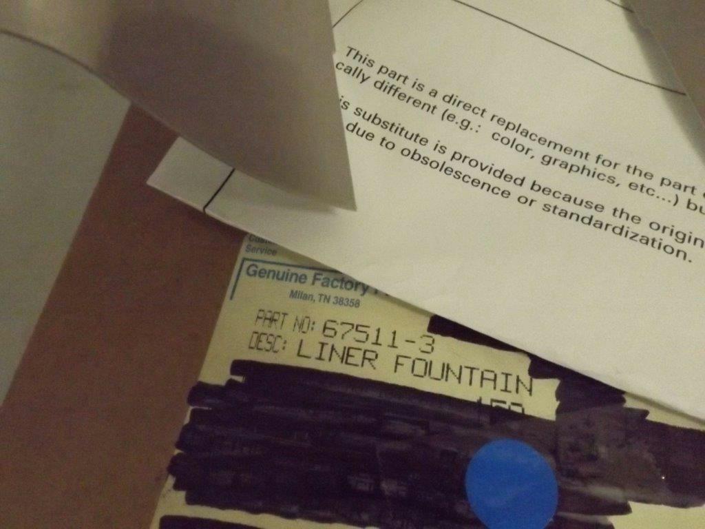 MAYTAG WHIRLPOOL REFRIGERATOR 67511-3 LINER FOUNTAIN NEW MAYTAG WHIRLPOOL REFRIGERATOR 67511-3 LINER FOUNTAIN NEW